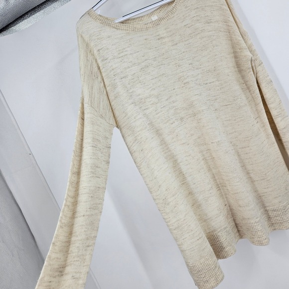 Lululemon Sweater Cream Long Sleeve Crew Neck Knit Mesh Detail Pullover Size L - Picture 4 of 8